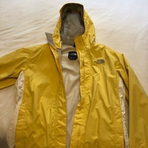 North Face yellow rain jacket Small